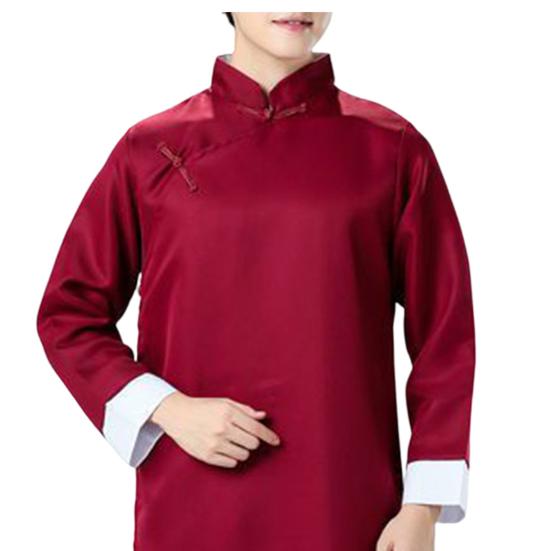 Groommen Tang Suit Vintage Long Sleeve Embroidery Stand Collar Knot Button Closure Stage Performance Autumn Winter Men Chinese Traditional Wedding