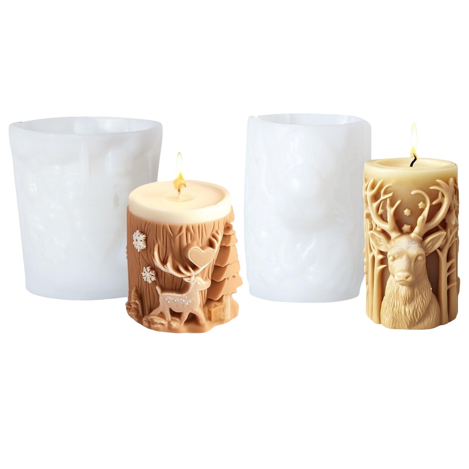 

2 шт. Рождественский олень, рельефные силиконовые формы для свечей, мыла, эпоксидная смола, силиконовые формы для украшения дома