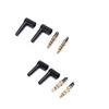 2pcs/lot 90 Degrees 3.5mm Stereo Headset Plug Jack 3 4 Pole 3.5 Gold Plated Black Audio Plugs Jack Adaptor Connector