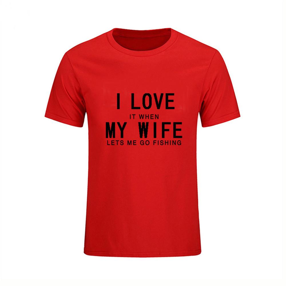 Men S T Shirts I Love My Wife Slim Fit Simple Style Tees Crew Neck
