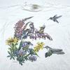Vintage 90s HUMMINGBIRD WILD FLOWERS T-Shirt MEDIUM/LARGE Nature Bird Animal