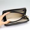Hiroko Koshino Femme Women's Long Wallet, Shoulder Bag, Letter-Shaped, Round Zipper, Easy To Use, Multifunctional, Orange