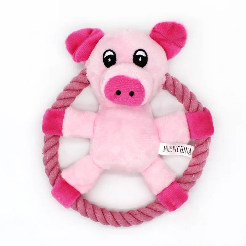 Chew Plush Toys for Dog Squeak Puppy Toy Cotton Rope  Flying Discs Toys Pet Toy Interact Training Throw Things for Dogs