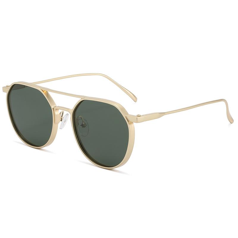 New Polarized Retro Sunglasses Men's and Women's Metal Double-beam Outdoor Fishing Glasses Driving Photosensitive Color-changing Sunglasses