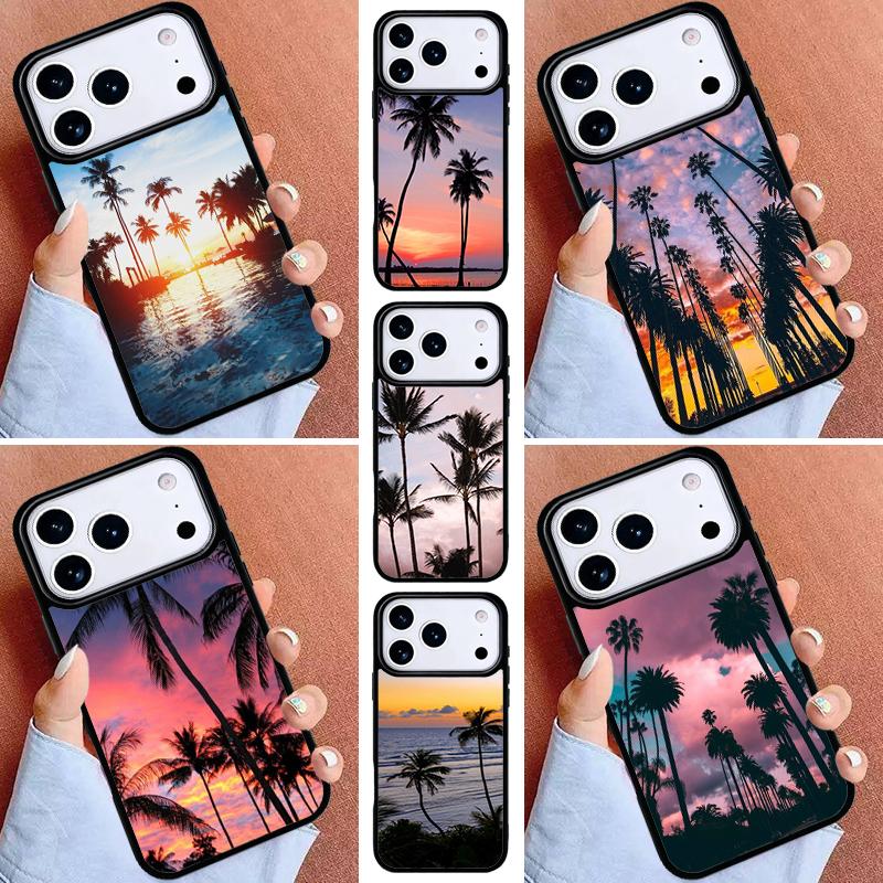 Tropical Summer palm trees Phone Case for iPhone 17ProMax 12 13 14 15 16e 17 Pro Max Plus Air Cover