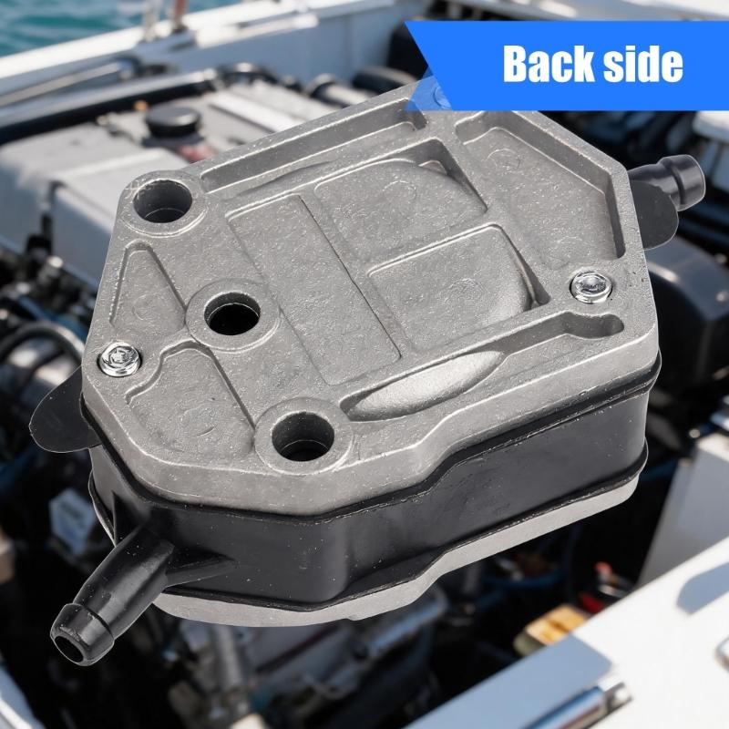 Marine Outboard Fuel Pump Part 692-24410-00 for Engine Care, Mechanical Pump Body with Screw Fastened Cover, Two Port Hose Barbs, Single Unit for