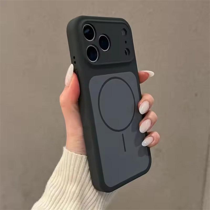 Liquid Silicone Dual-color , Lens-protecting Phone Case, Supports Magnetic Charging for iPhone 17, 16, 15, 14, and 13 Series