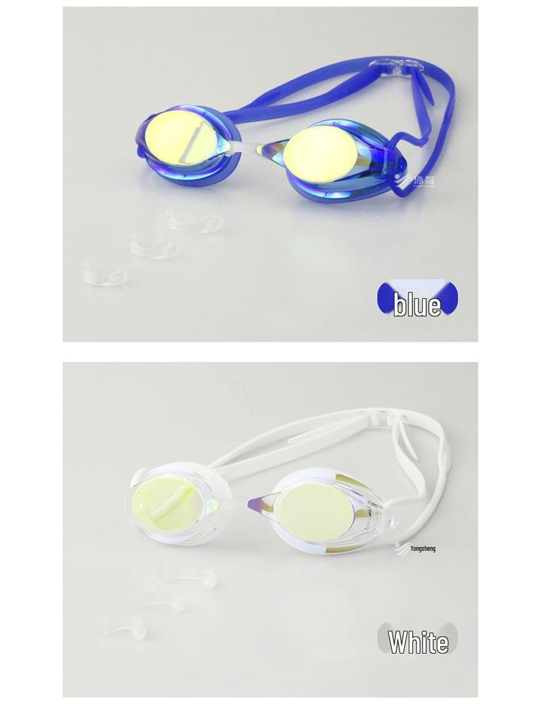 Colorful HD Electroplated Unisex Swimming Goggles - Waterproof, Anti-Fog, Small Frame, Comfortable for Diving and Training