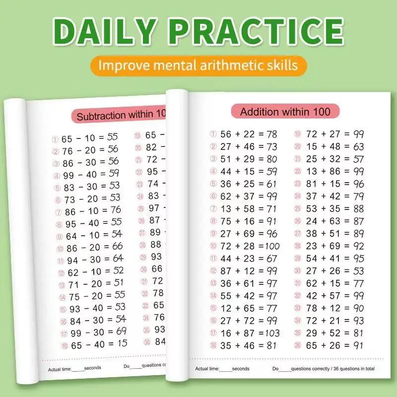 Addition and Subtraction Arithmetic Exercise Book Quick Calculation Math Training Math Arithmetic Books 10-100