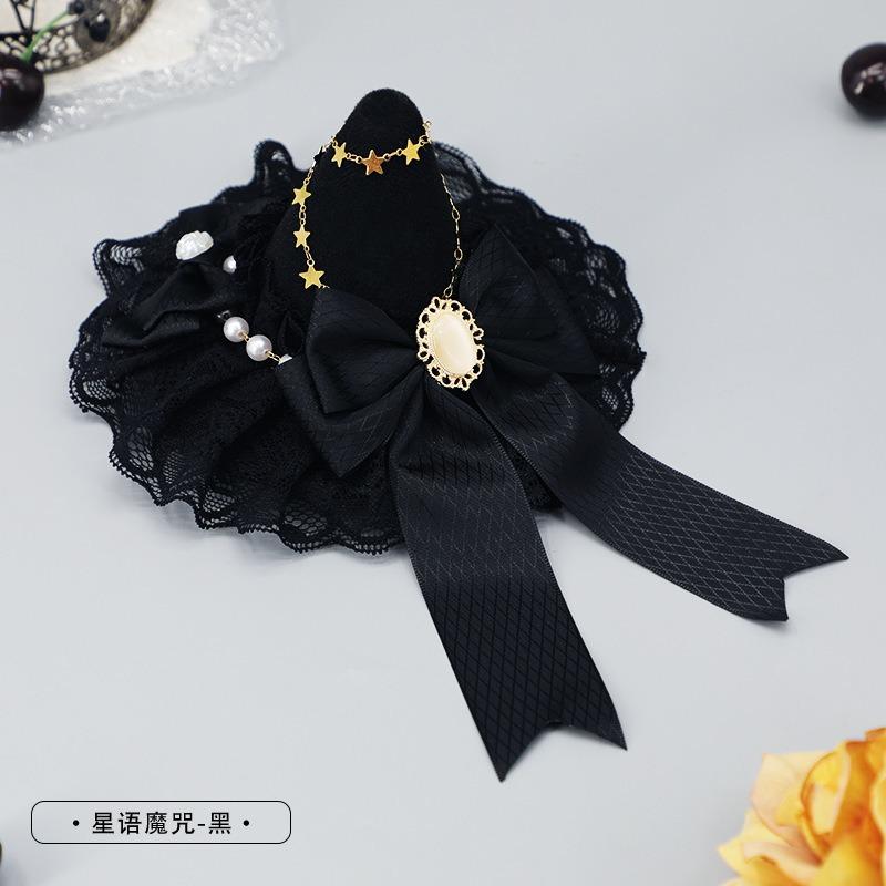 Gothic Magic Girl Hairpin Olita Hair Accessories Halloween Comics Hairpin Lace Bow Headgear Witch Hat