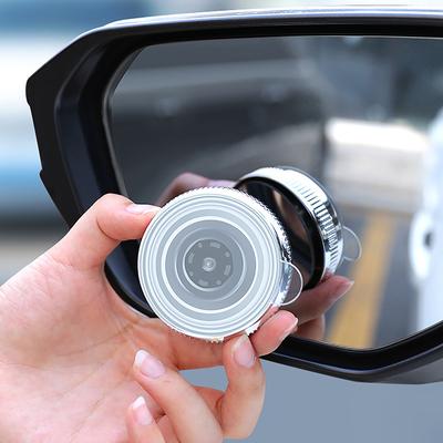 2 Piezas Espejo Convexo de Punto Ciego Redondo Ajustable 360 Grados Espejo Retrovisor de Ángulo Amplio Transparente Accesorios para Automóviles