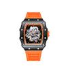 Domineering High-Value Fashion Trend Luminous Waterproof Wine Barrel-Shaped Men'S Watch Silver Dragon