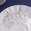Dawapara Wheel of Hecate Pentagram Earrings Sigil of Lilith Moon Goddess Pentacle Symbol Stainless Steel Earrings Wiccan Jewelry