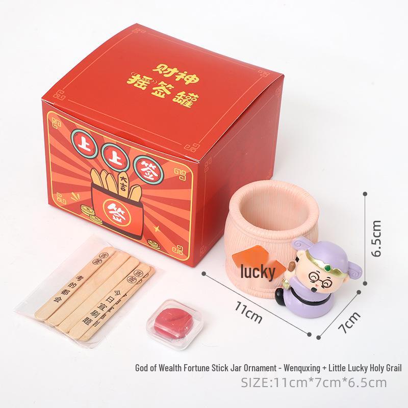 Creative God of Wealth Fortune Stick Holder - Chinese Style Home Decor & Stress Relief Fortune Telling Ornament