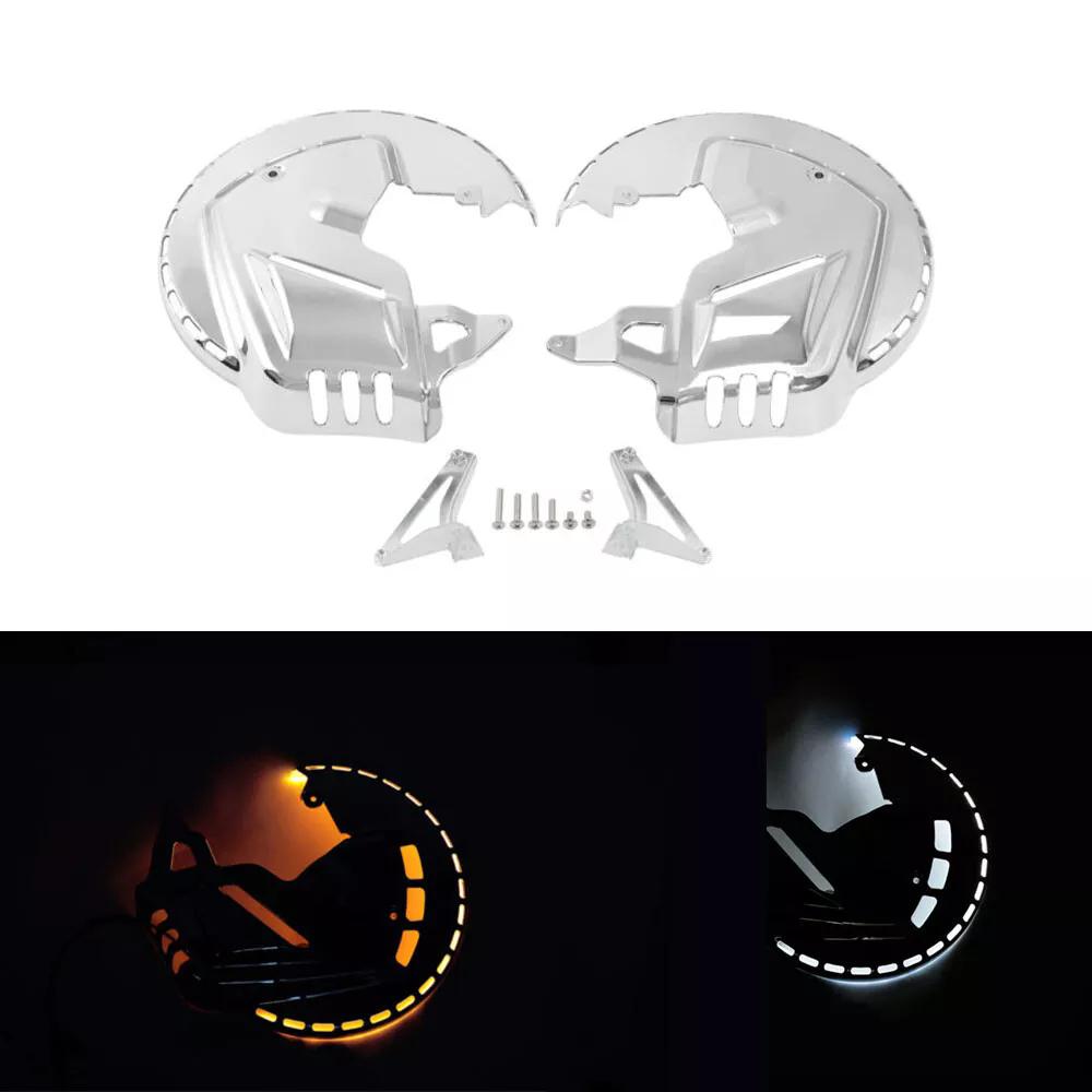 Motorcycle Brake Rotor Covers LED Ring Of Fire For Honda Goldwing GL1800 2001-2017 F6B 2013-2017