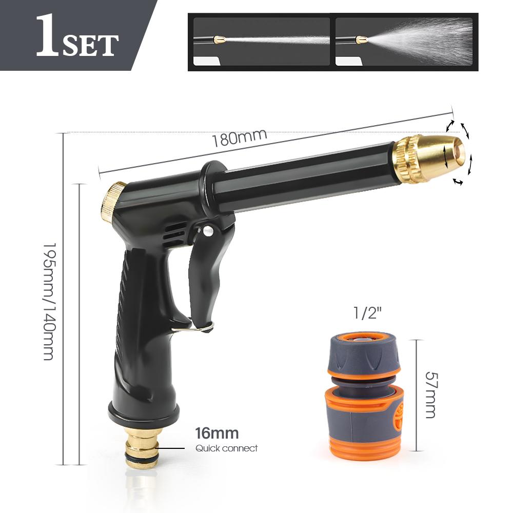 Garden Water Gun 3/8" 1/2" 3/4" Nti-slip Quick Connect Hose Accessories Gardening Watering Flowers Cleaning Cars Washing Ground