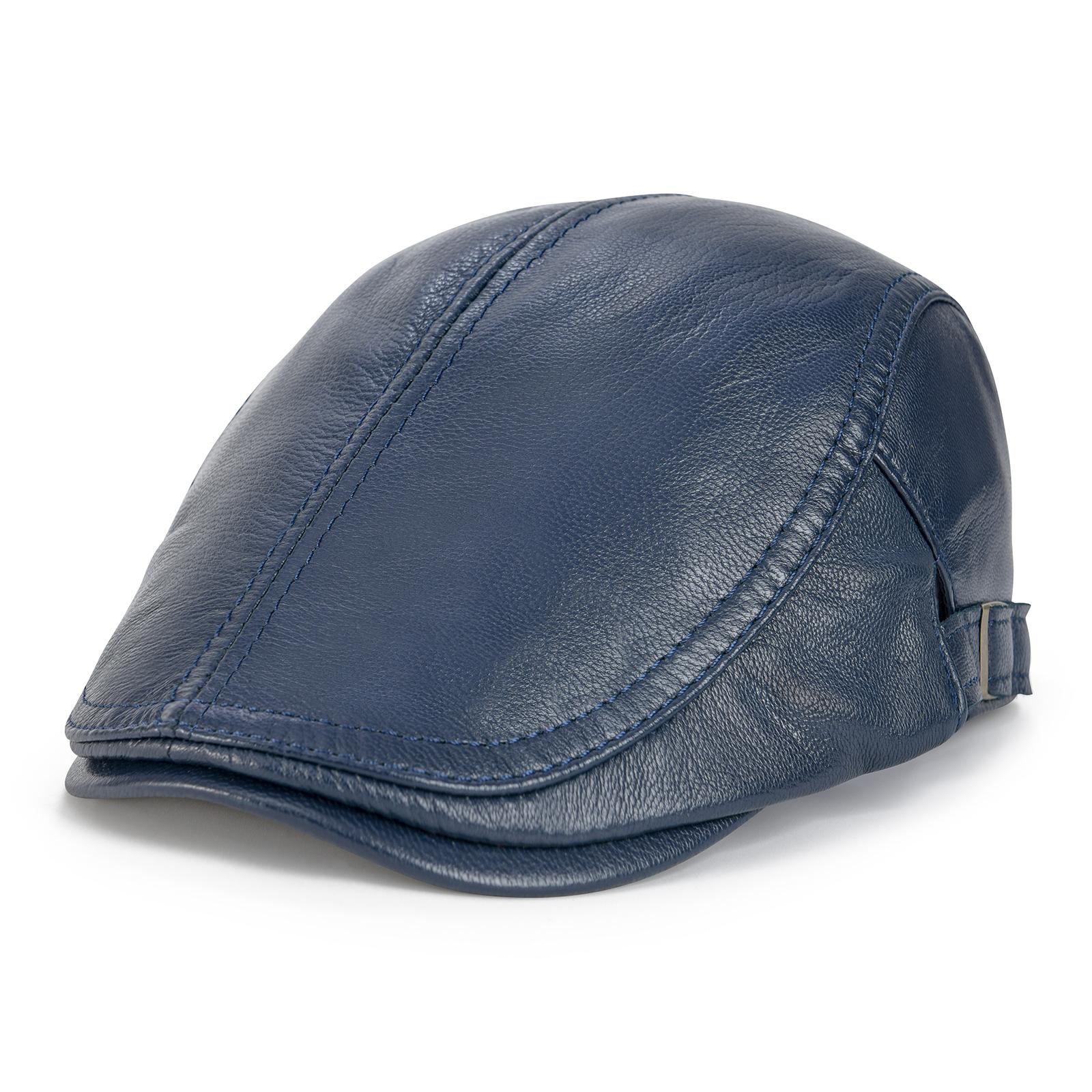 VOBOOM Men`s Genuine Lambskin Newsboy Cap