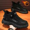 Winter Men's Shoes New Fleece Warm Rotating Button High-top Sneakers Outdoor Martin Boots Cotton Shoes