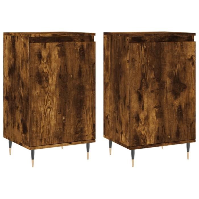 VidaXL Buffets 2 pcs chêne fumé 40x35x70 cm bois d'ingénierie 831047