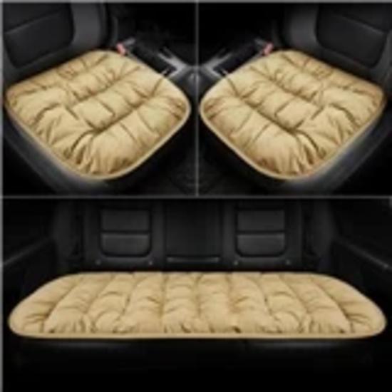 New Car Seat Cushion Single Piece Backless, Autumn and Winter Universal Plush Anti Slip Cushion, Warm Pad Three Piece Set