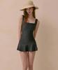 VIKINI VENDER Reverie Shirred Skirt Monokini - Charcoal