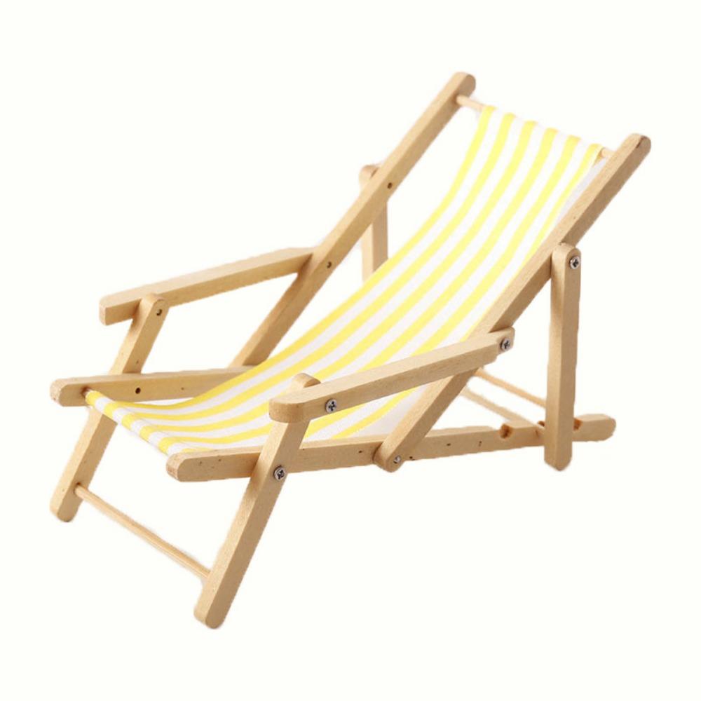 Mini 1/12 Dollhouse Chair Multicolors Summer Vacation Beach Chair  For OB11 Doll