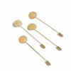 10 Pcs DIY Long Monogram Brooch Plated Alloy Copper Long Brooch Pin Base Lapel Dress AVE