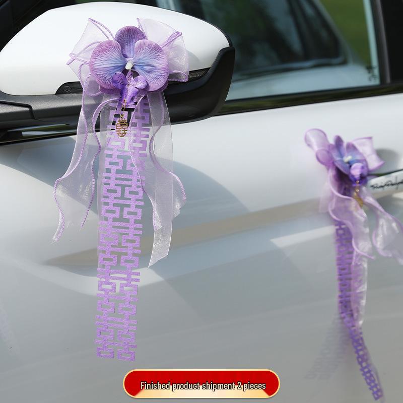 Ensemble de Fleurs de Décoration de Voiture de Mariage - Décoration de Poignée de Porte et Arrangement de Dote