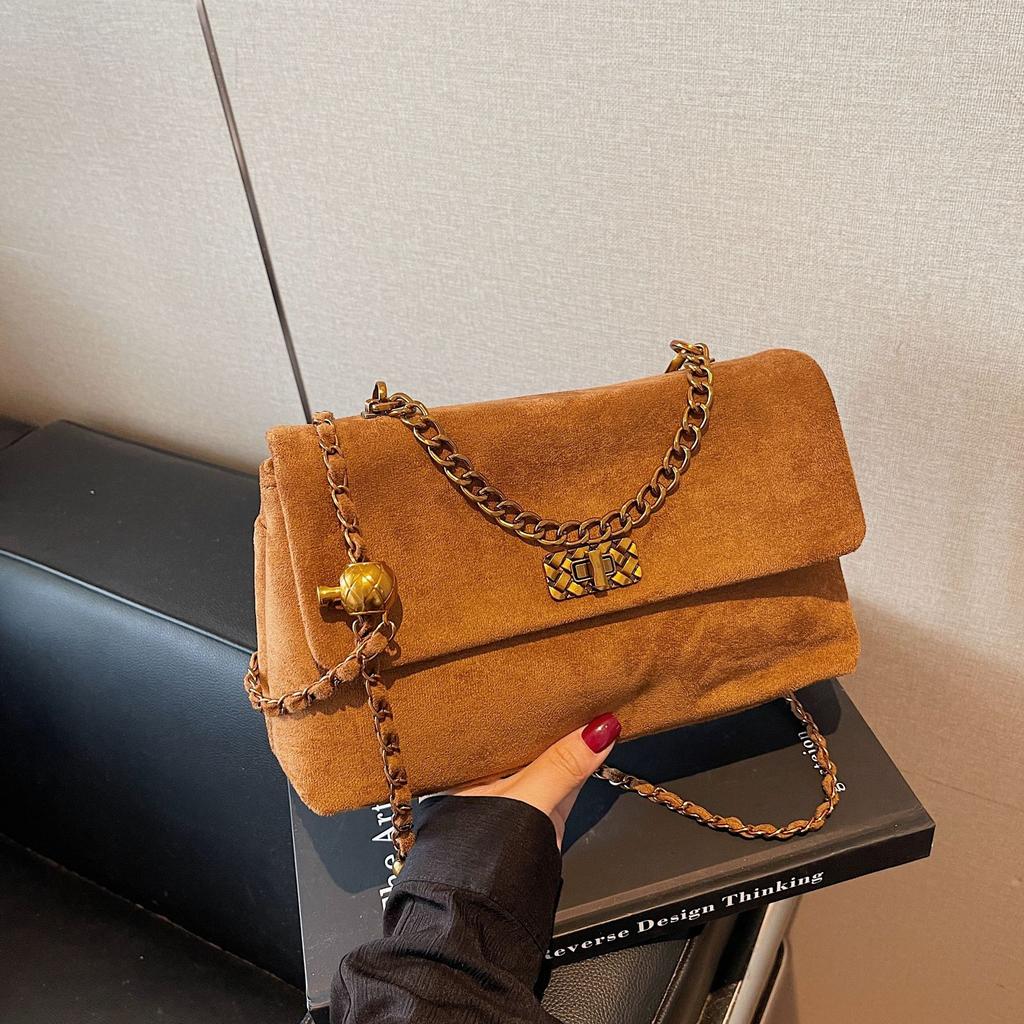 New simple chain messenger bag women's fashion trend shoulder bag foreign style autumn and winter leopard print small square bag