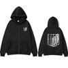 Japanse Anime Attacks Titan Heren Zip Hoodies Hiphop Sweatshirts Herfst Casual Truien Zip Hoodies Mode Zip Sweatshirts