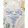 Women's lace sexy transparent lingerie set with steel rims, gathered straps, adjustable straps, comfortable lingerie set YS025