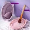 Makeup Brush Cleaner Silicone Pad | Brush Wash Mat Bowl | Foldable Cosmetic Brush Scrubber | Portable Makeup Tool | Deep Clean T