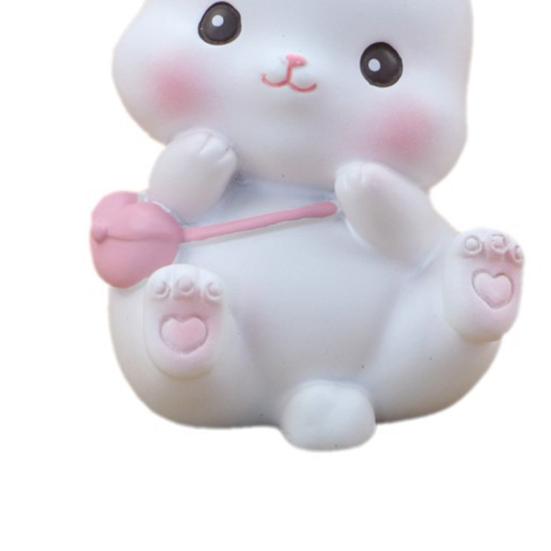 Kaninfigurer Härlig tecknad kaninform Mikrolandskap Harts hantverksprydnad för bildekoration