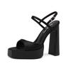 Fashion Hot Selling 2025 New  French Style Thick Soled High-heeled Sandal for Fashionable Parties Weddings and Women's Sandals Plus Size