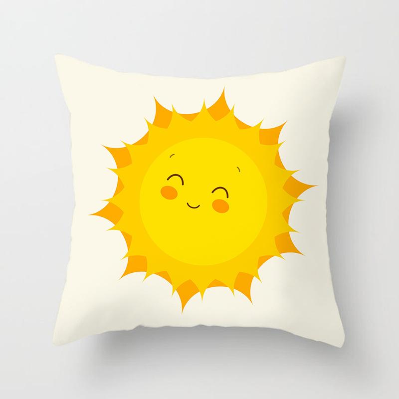 Față de pernă nouă galbenă cu desene animate geometrice, personalizată pentru decorarea casei, pernă de canapea