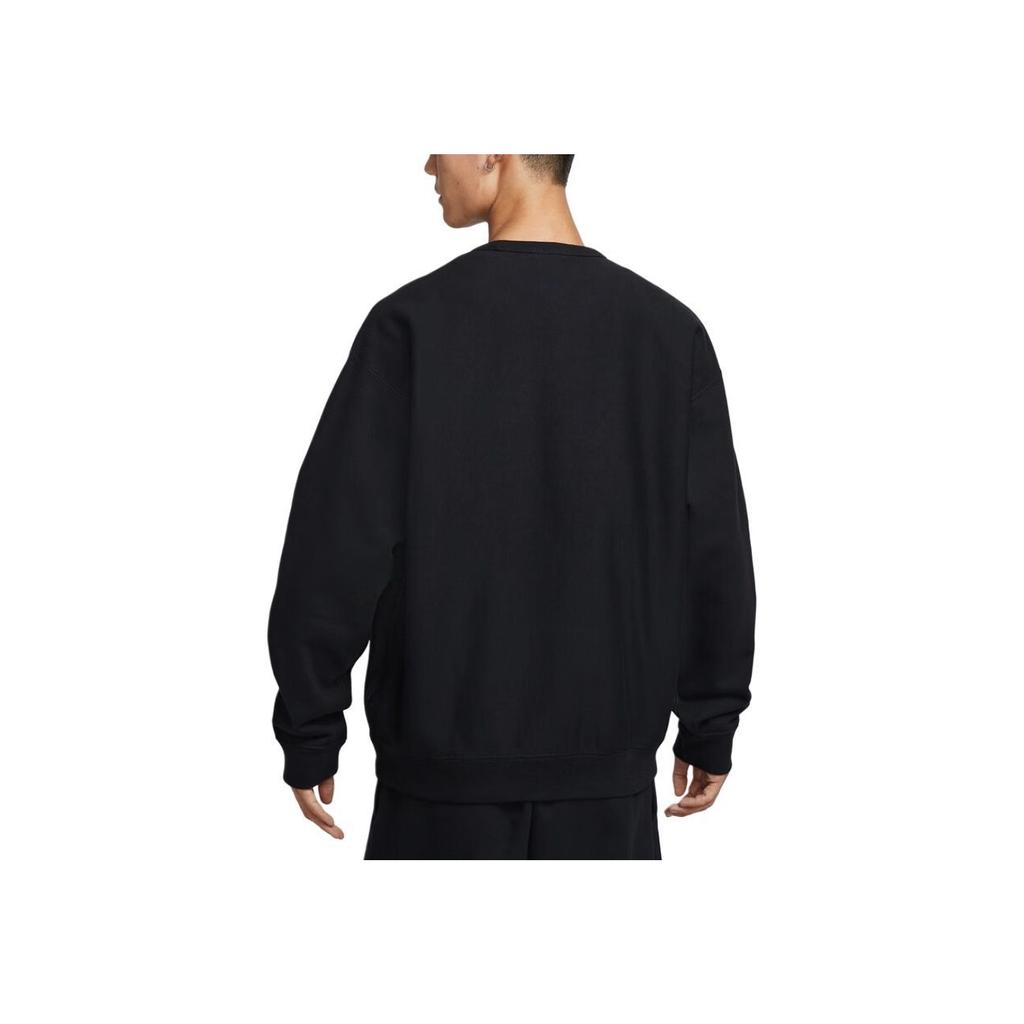 Nike Solo Swoosh Solid Color Crewneck Pullover Fleece Long Sleeve Sweatshirt Men Sweatshirt HV1087-010