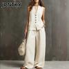 JPNTKY Women's Fashion Casual Sleeveless V Neck Pants Suits