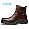 British Style Mens Winter Platform Snow Boots Fashion Genuine Leather Outdoor Antiskid Walking Ankle Boots Mens High Top Boots