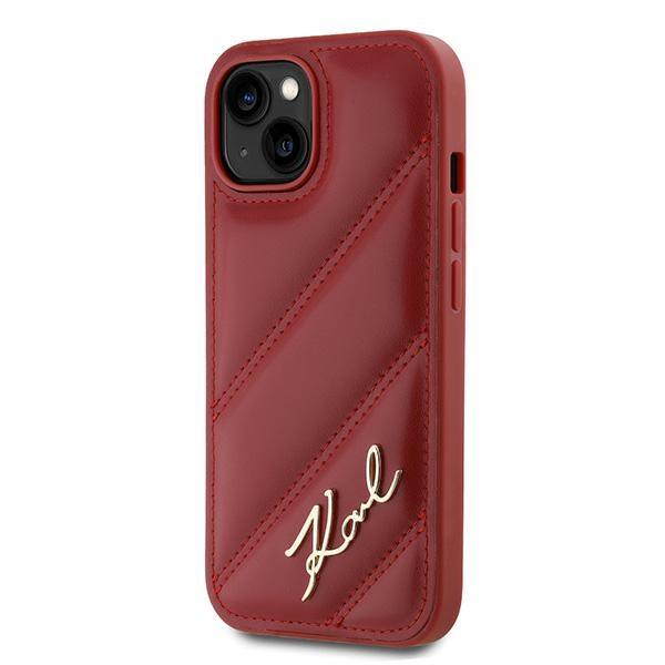 Karl Lagerfeld Klhcp15Spqdsmgr Iphone 15 / 14 / 13 6.1 Czerwony/Red Hardcase Diagonal Quilted Script
