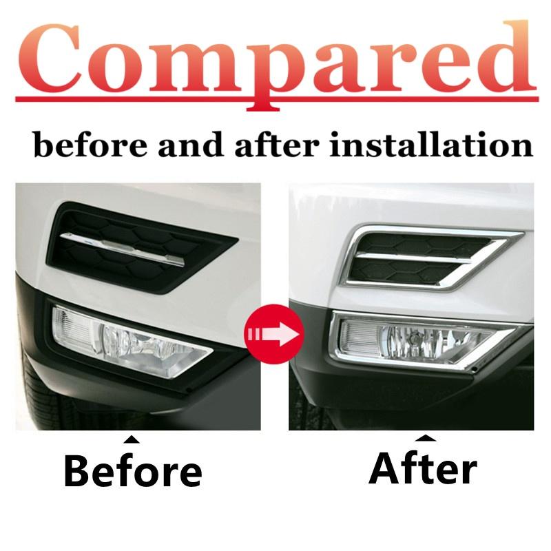 For Volkswagen VW Tiguan MK2 2017 2018-2019 ABS Chrome Front Fog Light Lamp Foglight Trim Cover Frame Car Exterior Decoration