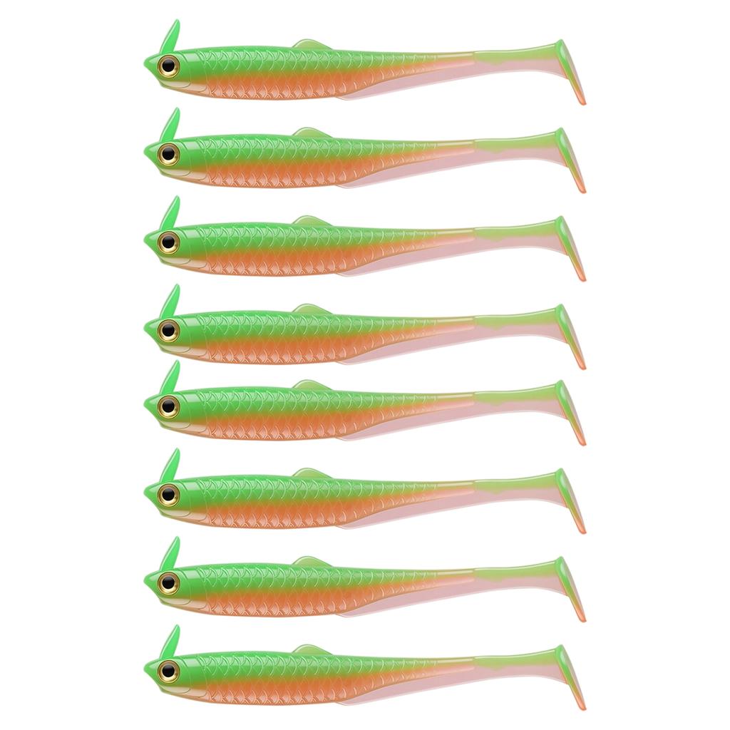8 Pack Soft Plastic Tail Fishing Multicolor Swimbait for Trout
