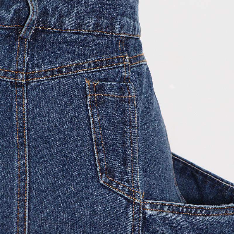 2025 Summer Street Style Denim Skirt: Women's Long Skirt with Unique Personality and Big Pocket Design