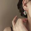 French Earrings Beautifully Smoke Blue Round Oil Dripping Earrings Popular Accessories High-End Earrings Elegant Luxury