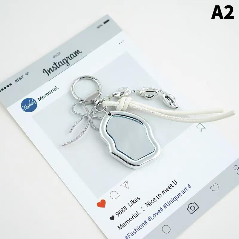 Modny wisior lustrzany pleciony sznurkowy brelok Y2K Kreatywny brelok Modny przypinka Metalowy uchwyt na klucze Zawieszki do torebki Klucze Akcesoria