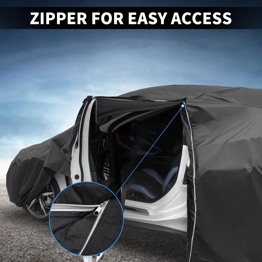 X AUTOHAUX Waterproof Aluminum Car Cover for Toyota Corolla with Driver Door Body Car Increased Water Hail Sun Rainy Season Flame Strong and Yellow