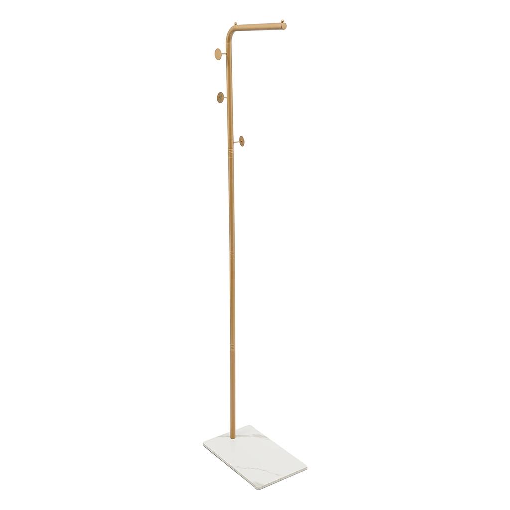 Modern Free Standing Coat Rack with 3 Hooks and  Slate Base, Perfect for Organizing Clothes, Bags, and Accessories in Small