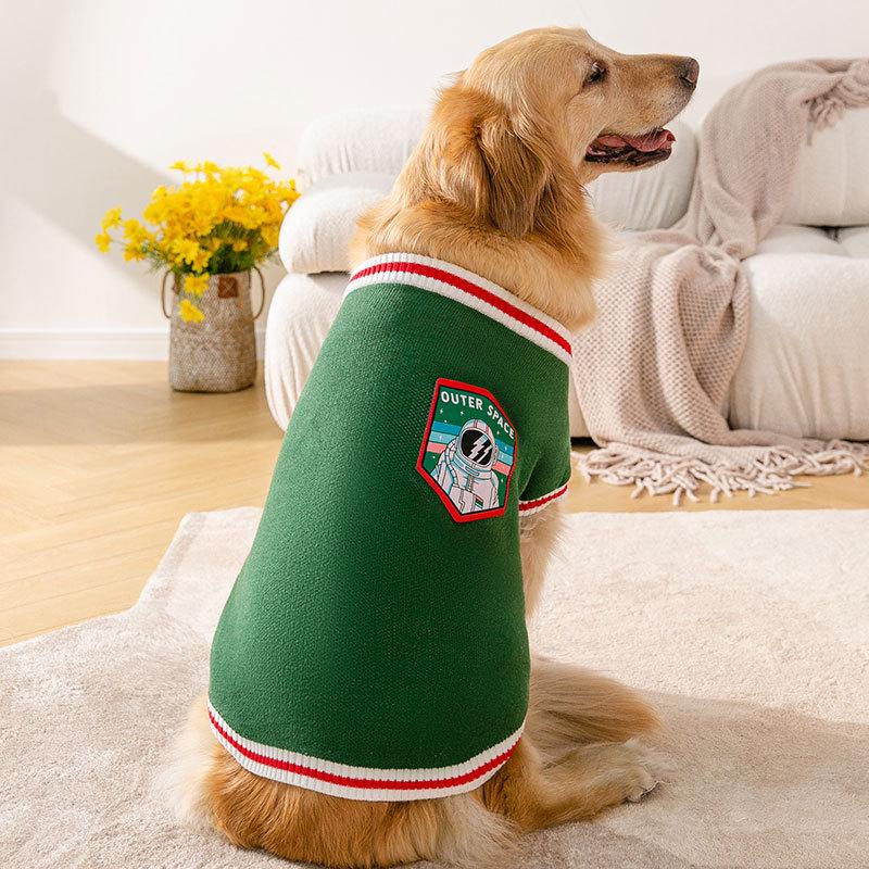 

Большая Собака Осень и Зима Теплая Одежда Золотистый Ретривер Большая Собака Вязаный Свитер Бок Овчарка Само Лабрадор Одежда для Питомца 5XL (recommended weight 40-25kg)