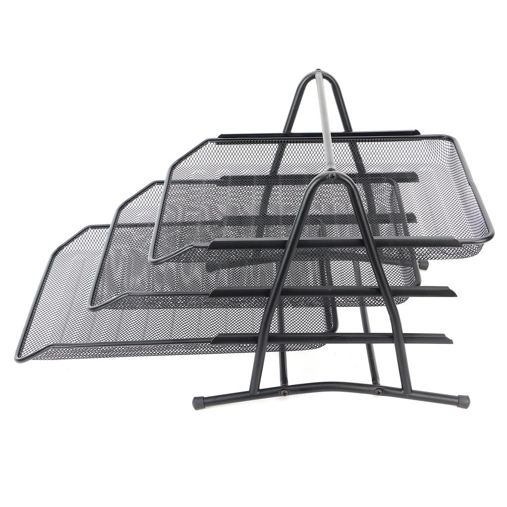 Document Basket Three Layers Reticulated Desktop Organizer for Store  Size Paper Folders Stationer