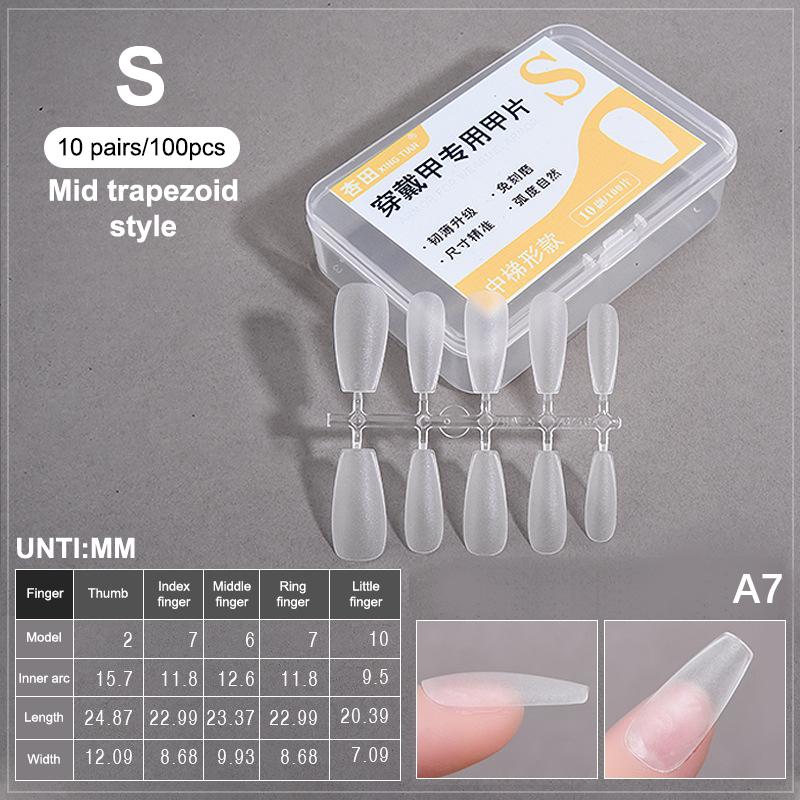 100PCS/Box Fake Nail Tips Medium Design Matte Finish False Nails Manicure Tool Extension Press On Nails