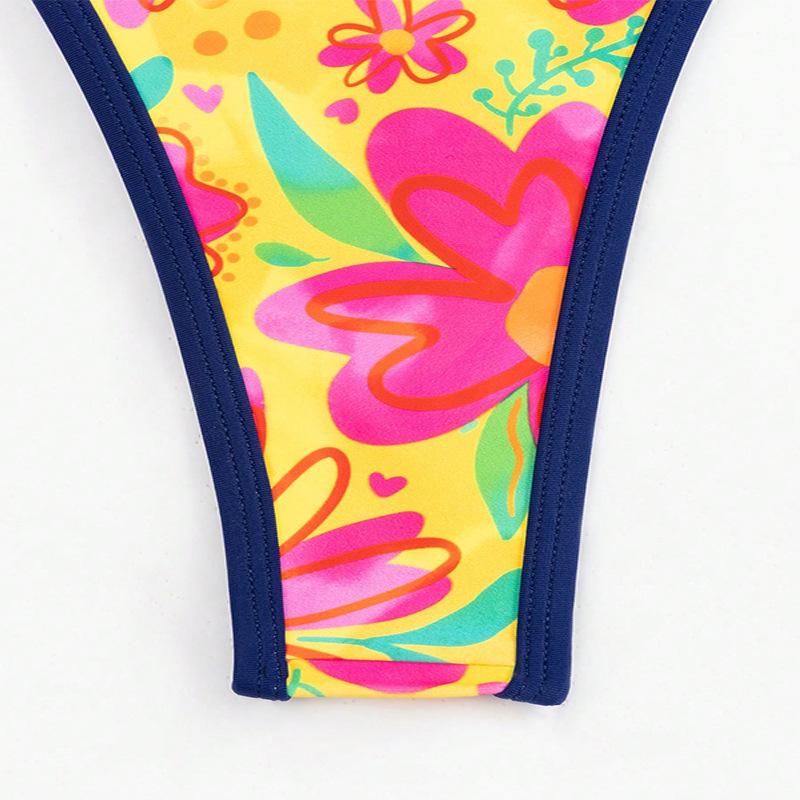2025 Women's Print Lace-up Three-point Bikini Swimsuit for Beach & Hot Springs